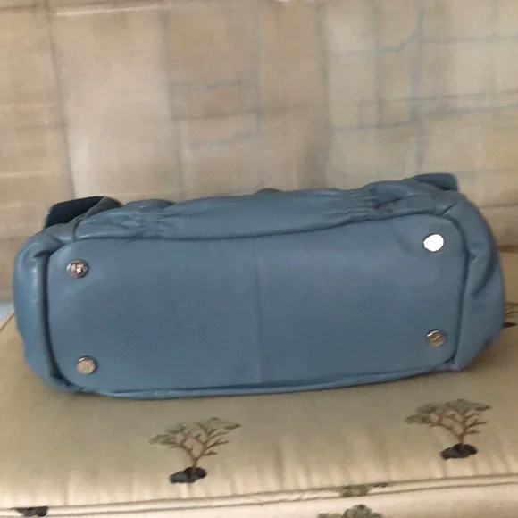 Donald J Pliner Blue Leather Bucket Bag - Picture 6 of 10